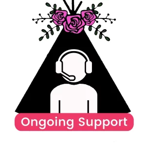The logo for Premium Ongoing Support Services with a person in a teepee.