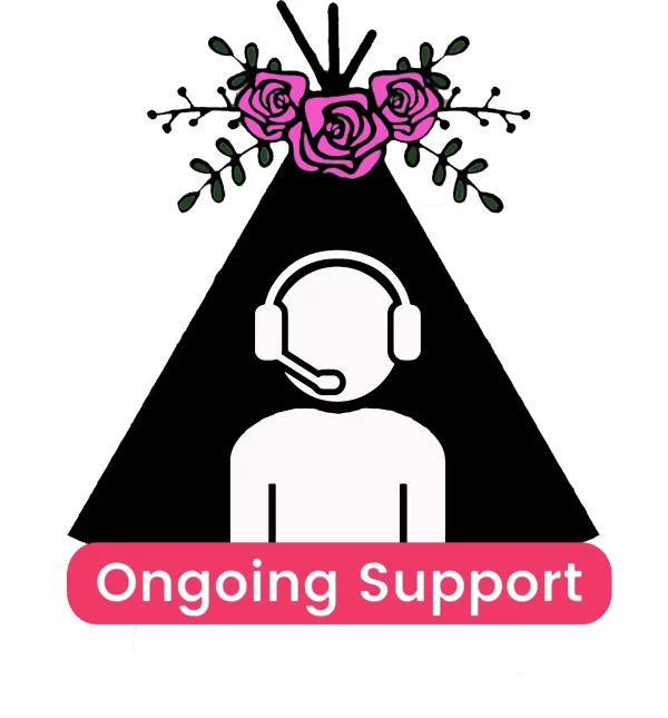 The logo for Premium Ongoing Support Services with a person in a teepee.