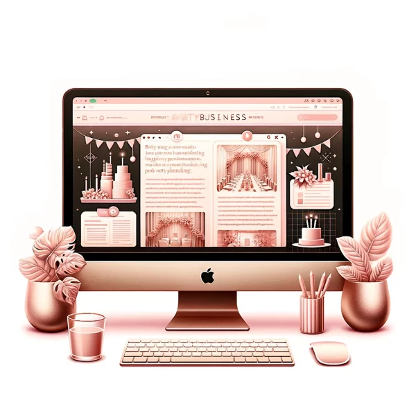 Monthly Seo Blog Posts with a pink background.